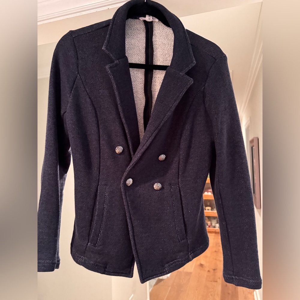 Women's Double-Breasted Stretch Denim Blazer